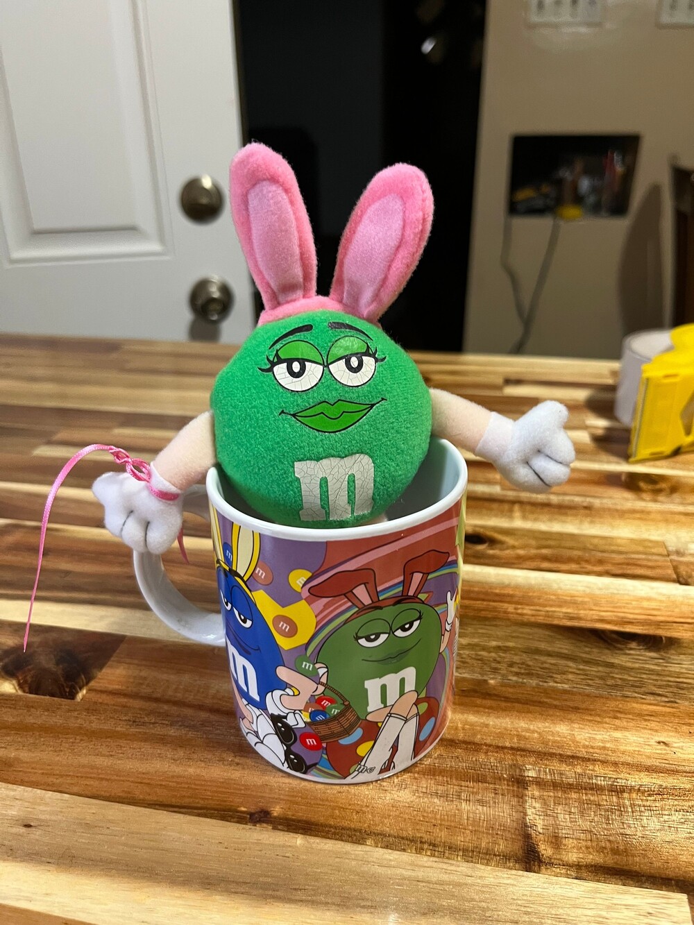 Galerie M&M Ceramic Mug Green Plush Character Dishwasher and Microwave Safe